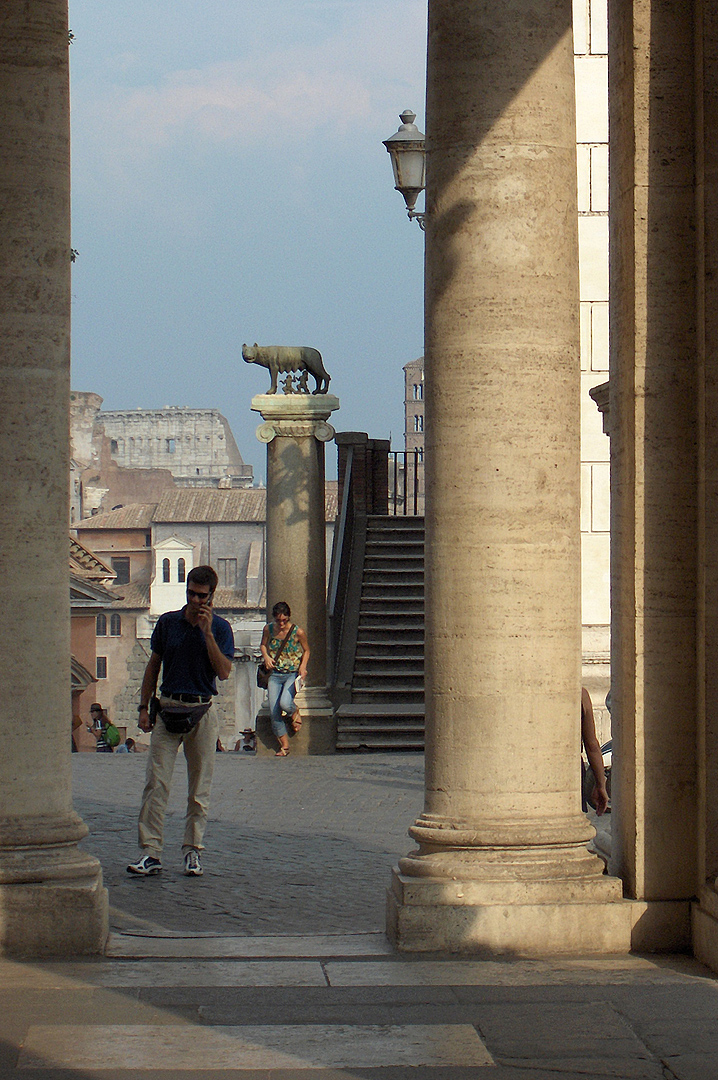 Uitzicht vanaf het Capitolijns museum (Rome), View from the portico of the Capitoline Museum