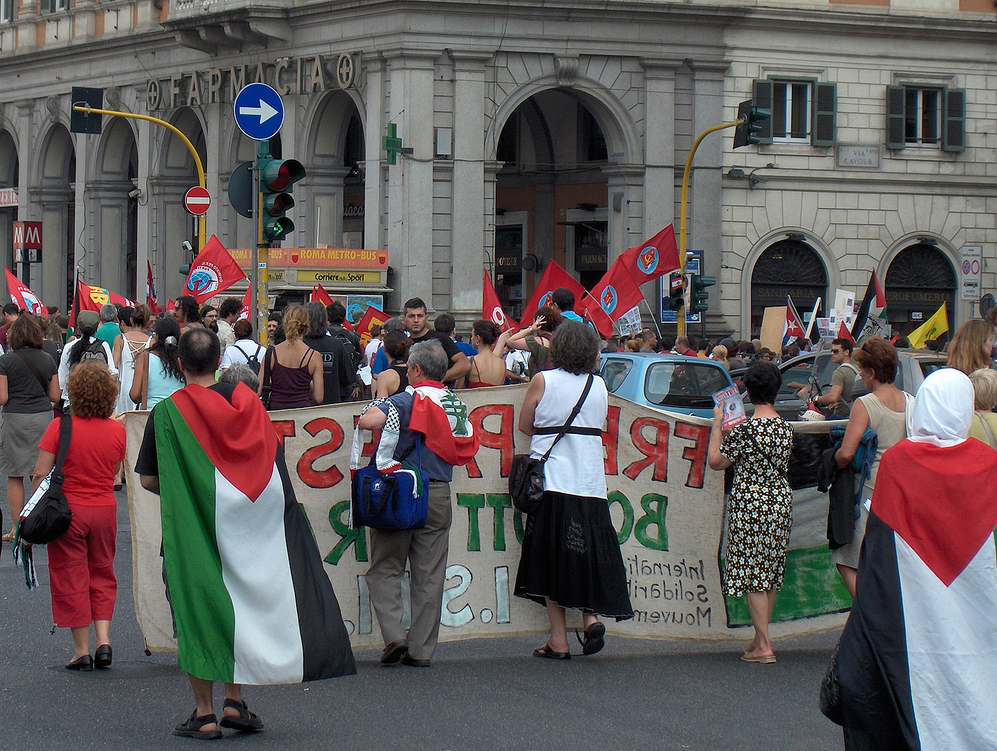 Demonstratie in Rome; Demonstration in Rome