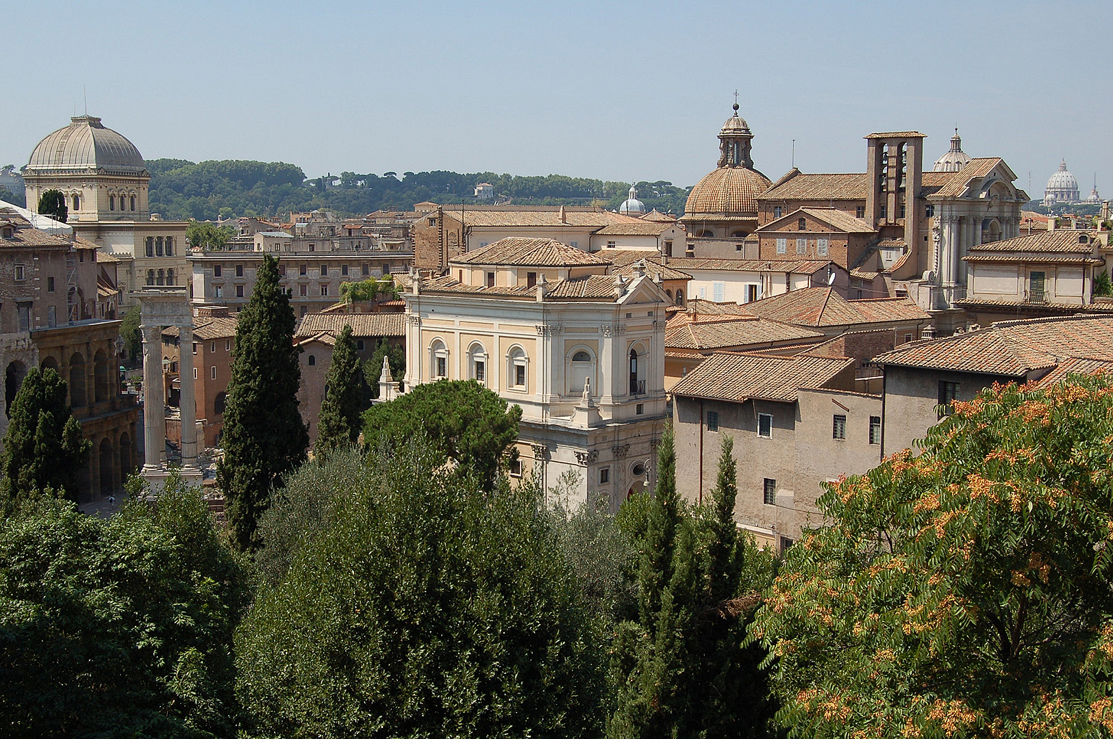 Gezicht op het getto van Rome (Italië, Lazio); View on the Roman ghetto (Italy, Latium)