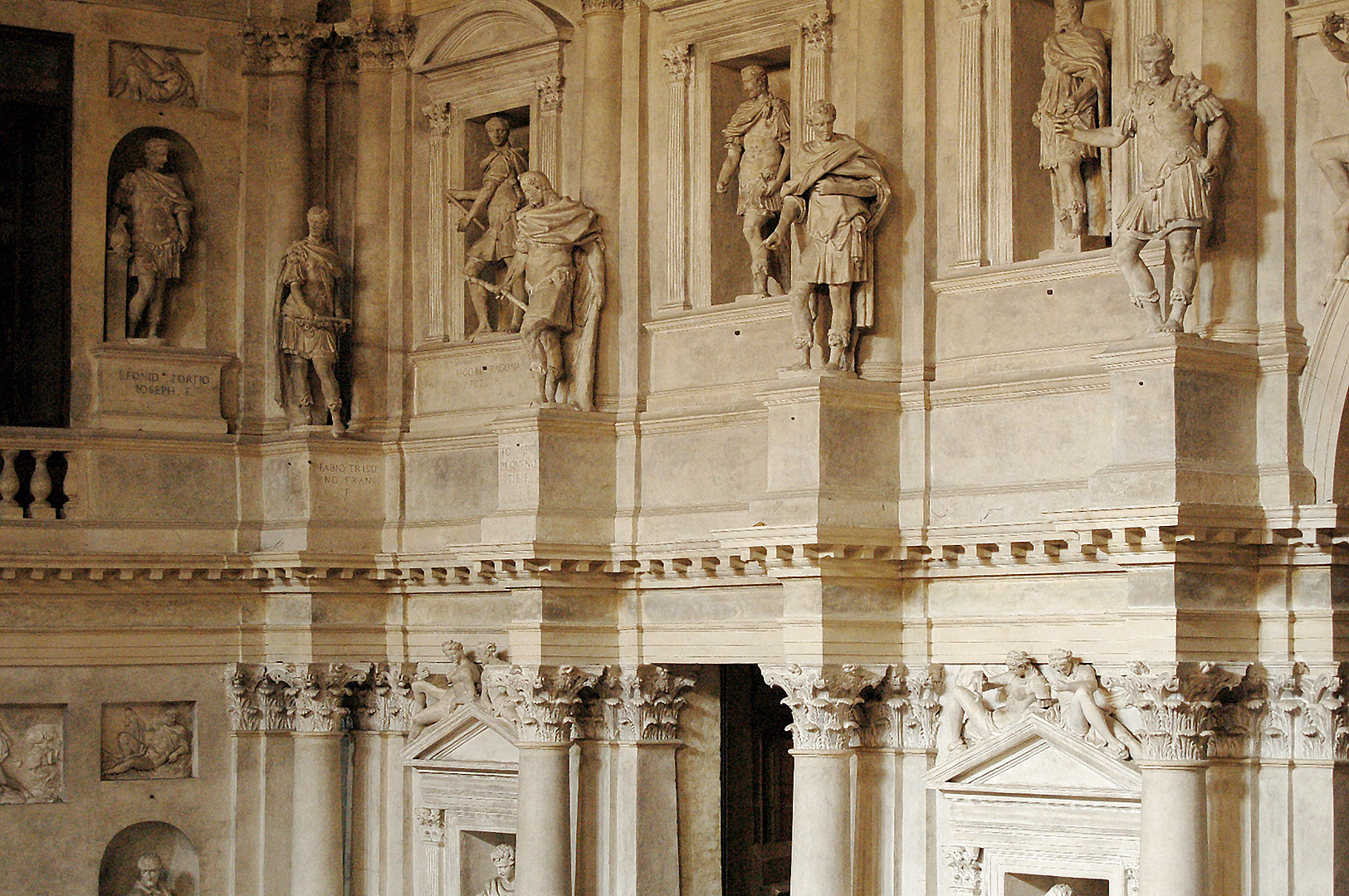 Proscenium, Teatro Olimpico, Vicenza; Teatro Olimpico (Andrea Palladio), Vicenza, Italy