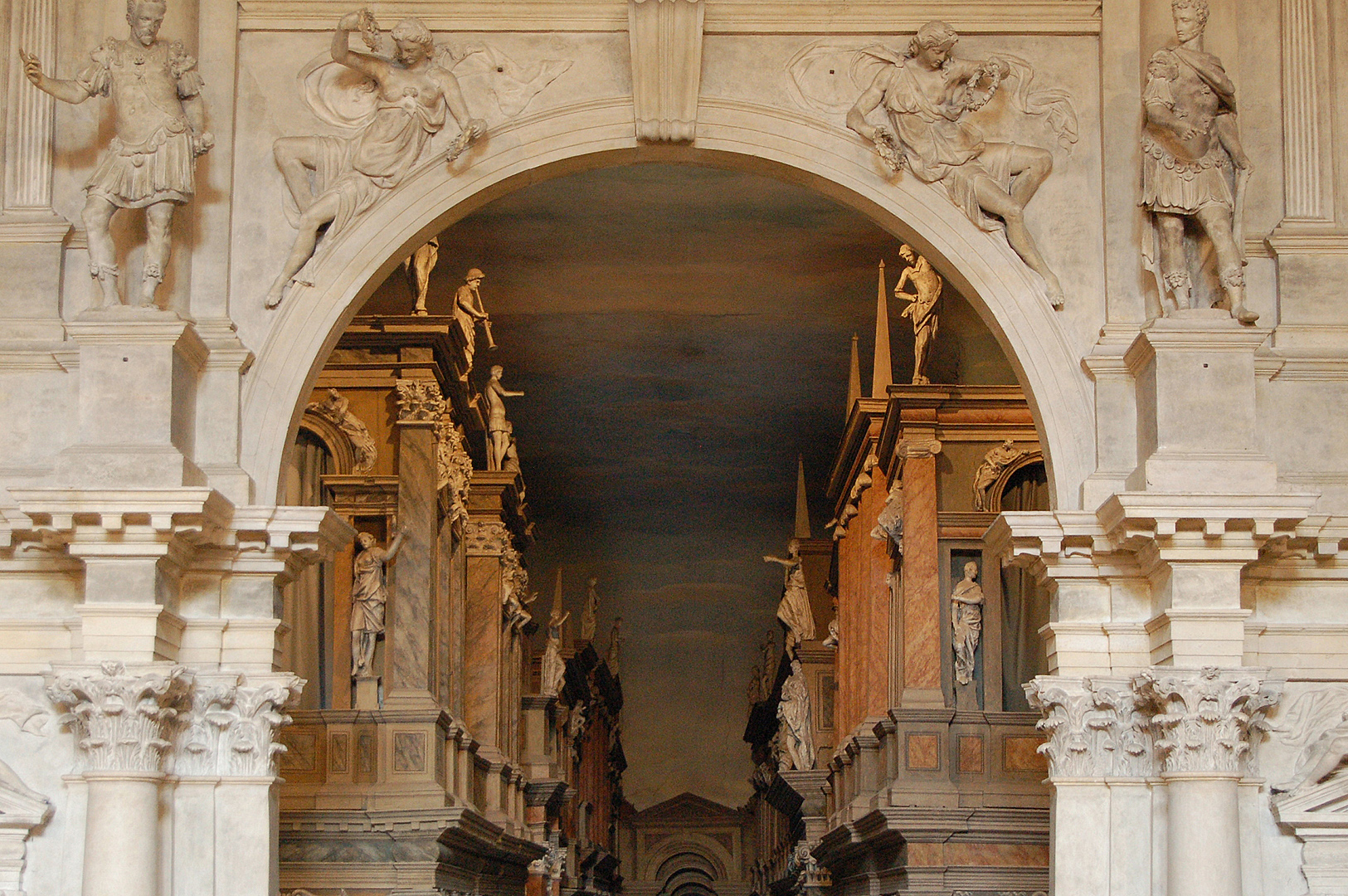 Proscenium, Teatro Olimpico, Vicenza; Teatro Olimpico (Andrea Palladio), Vicenza, Italy