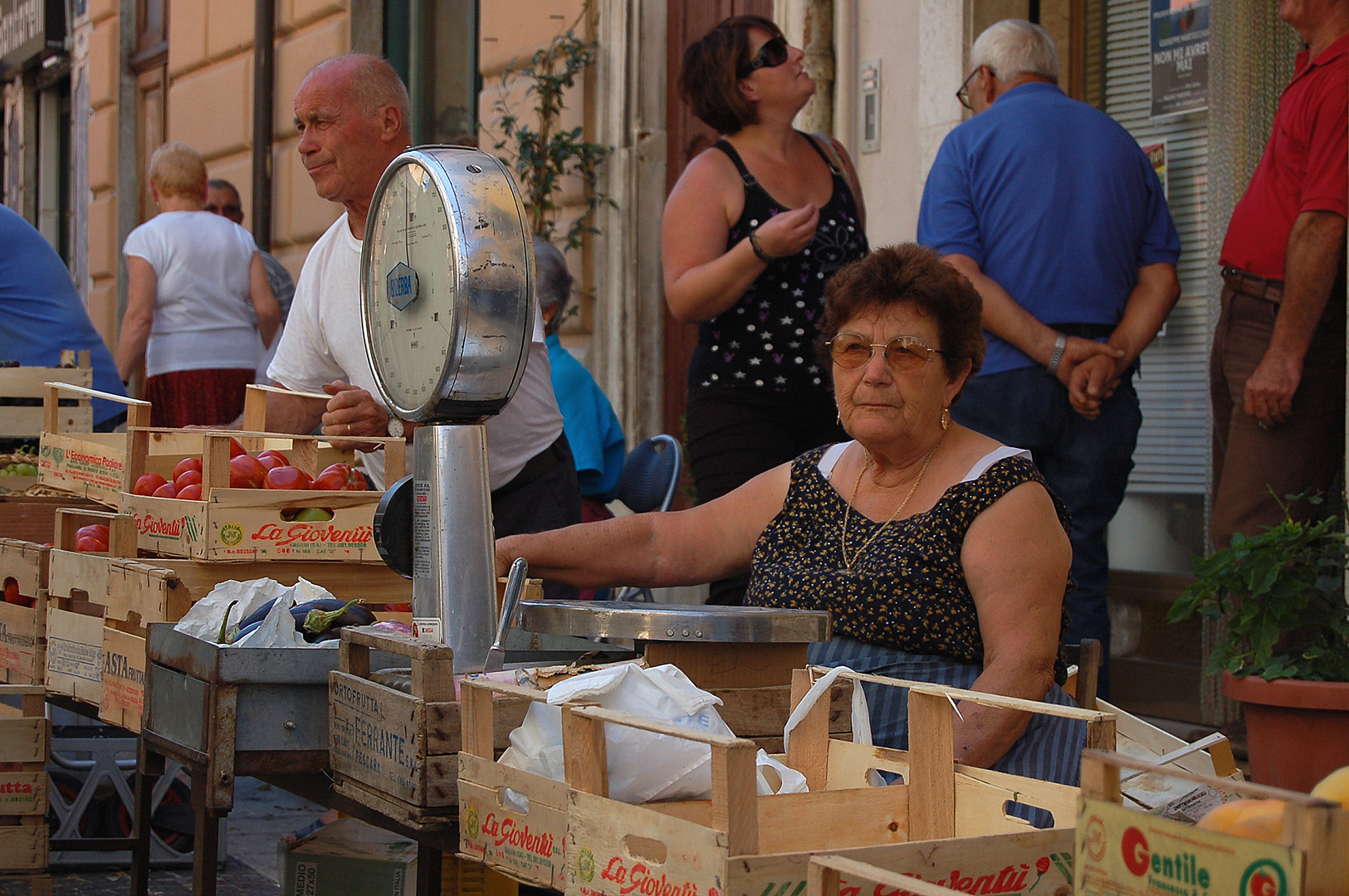 Markt in Popoli (PE, Abruzzen, Italië), Market in Popoli (PE, Abruzzo, Italy)