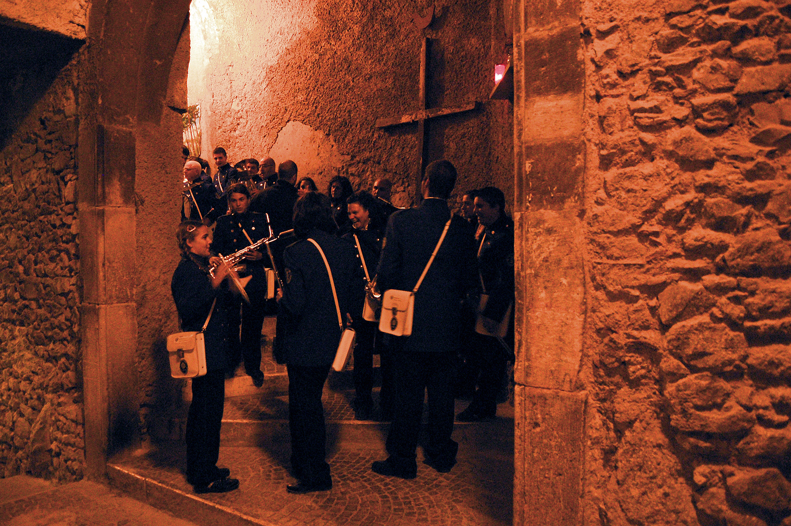 Processie inCervara di Roma (RM, Abruzzen, Itali); Procession in Cervara di Roma (RM, Abruzzo, Italy)