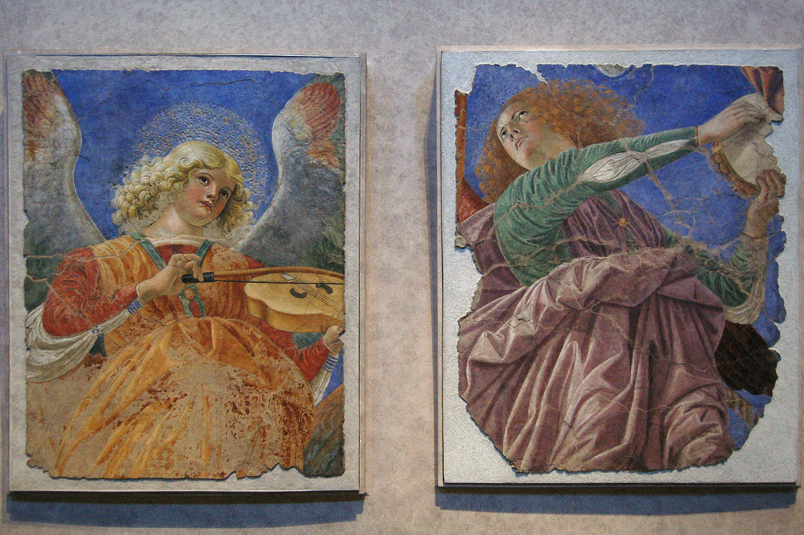 Musicerende engelen. Ca. 1480. Melozzo da Forli, Frescoes by Melozzo da Forli, Rome, Italy