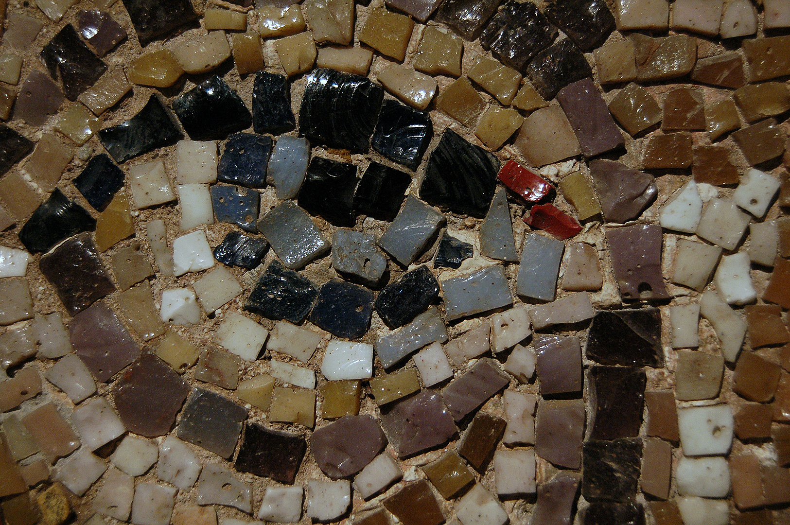 Mozaiekfragment met het hoofd van Sint-Pieter., Mosaic-fragment wirh the head of St Peter