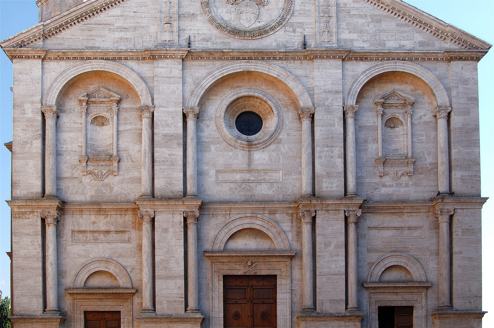 Co-kathedraal van Pienza (SI, Toscane, Itali); Pienza Cathedral (SI, Tuscany, Italy)