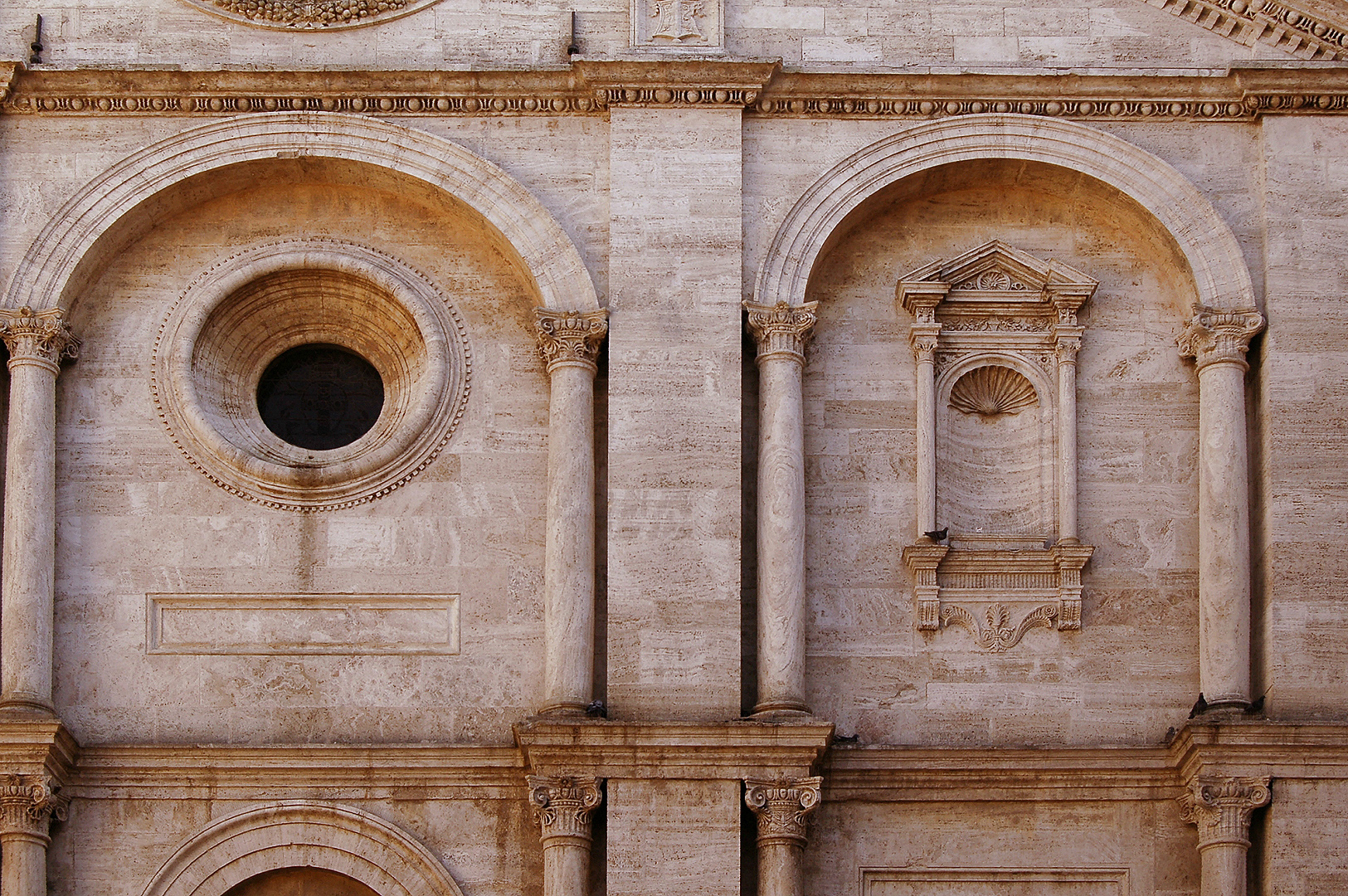 Co-kathedraal van Pienza (SI, Toscane, Itali); Pienza Cathedral (SI, Tuscany, Italy)