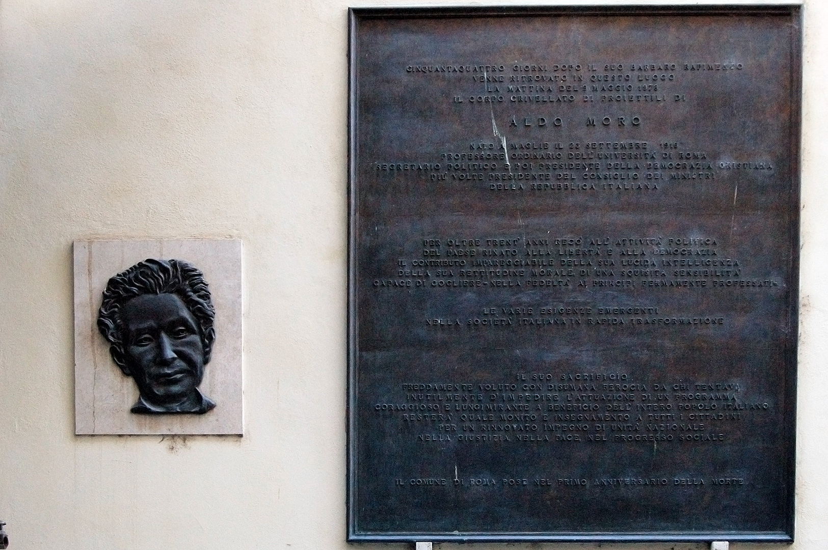 Herinneringsmonument voor Aldo Moro, Rome, Memorial to Aldo Moro, Rome, Italy