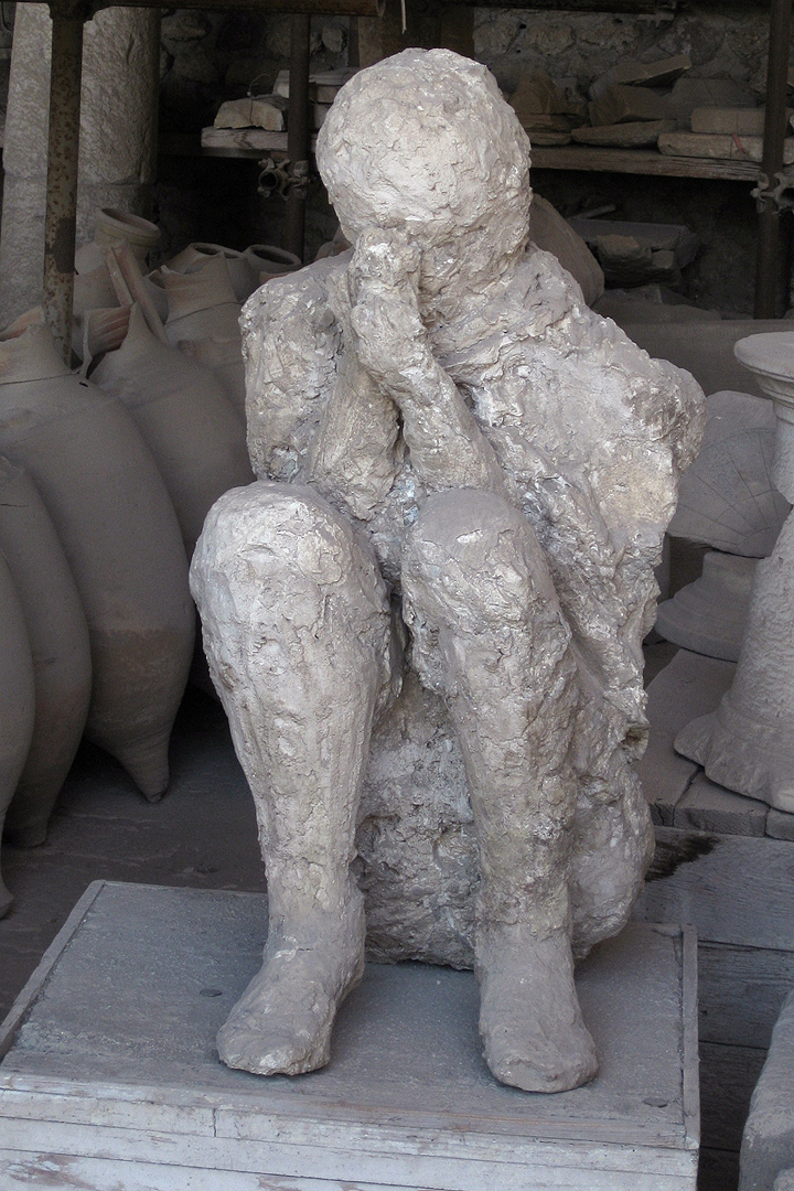 Gipsafgietsel, Pompeii, Cast of a mule-driver, Pompeii, Campania, Italy