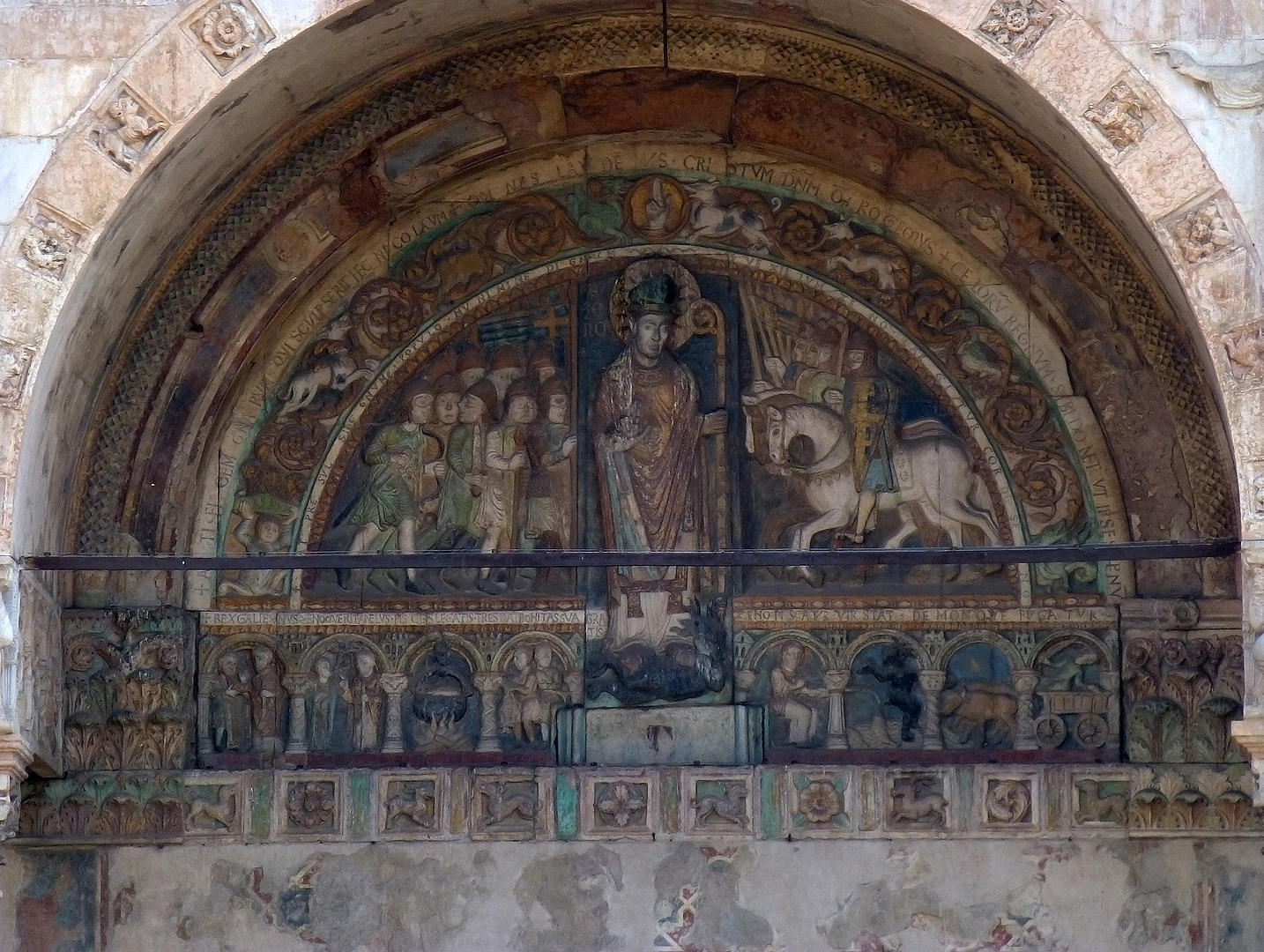 Portaal, basilica di San Zeno, Verona, Italië, Basilica of San Zeno (San Zenone), Verona