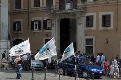 Demonstratie van Italia dei Valori (Rome); Demonstration Italia dei Valori