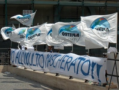 Demonstratie van Italia dei Valori (Rome); Demonstration Italia dei Valori