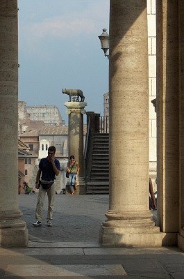 Uitzicht vanaf het Capitolijns museum (Rome), View from the portico of the Capitoline Museum