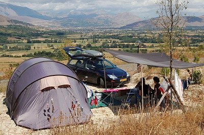 Op de camping (Abruzzen, Italië)., On the campsite (Abruzzo, Italy)