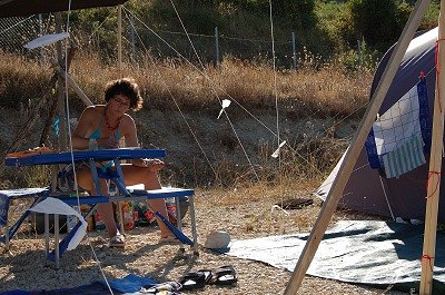 Op de camping (Abruzzen, Itali)., On the campsite (Abruzzo, Italy)