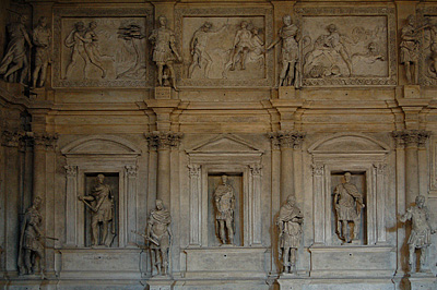 Proscenium, Teatro Olimpico, Vicenza; Teatro Olimpico (Andrea Palladio), Vicenza, Italy