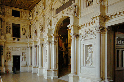 Proscenium, Teatro Olimpico, Vicenza; Teatro Olimpico (Andrea Palladio), Vicenza, Italy