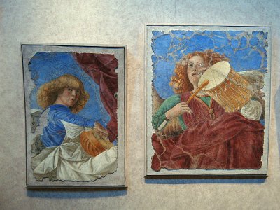 Musicerende engelen. Ca. 1480. Melozzo da Forli, Frescoes by Melozzo da Forli, Rome, Italy