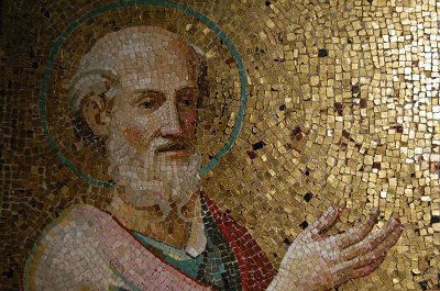 De apostel Paulus, mozaek, Rome; The apostle Paul, mosaic, Rome