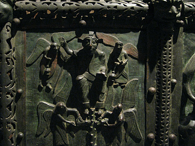 Bronzen deur. Basilica di San Zeno, Verona; Basilica of San Zeno (San Zenone), Verona