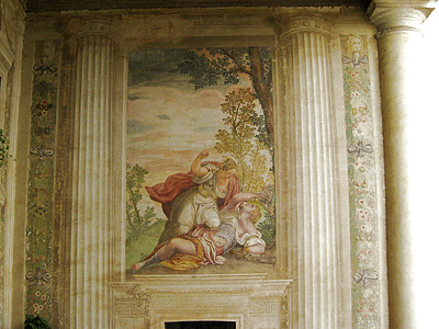 Juno verandert een nimf in een berin (Villa Emo)., Villa Emo, Veneto, Italy