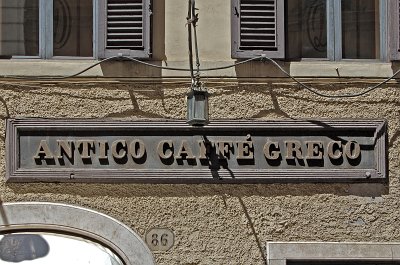 Antico Caff Greco, via dei Condotti, Rome, Itali; Antico Caff Greco, via dei Condotti, Rome, Italy