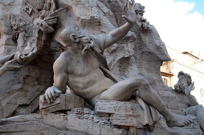 Vierstromenfontein (Rome, Itali); Fountain of the Four Rivers (Rome, Italy)