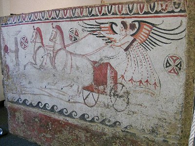 Lucanische graftombe, Paestum (Campani. Itali), Lucanian tomb, Paestum (Campania, Italy)