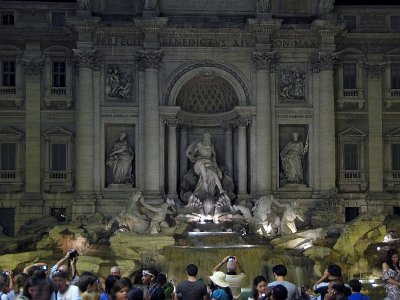 Trevifontein (Fontana di Trevi), Rome, Itali; Trevi Fountain, Rome, Latium, Italy