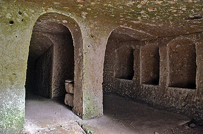 Necropool van Poggio Buco, Toscane, Itali, Necropolis of Poggio Buco,Tuscany, Italy