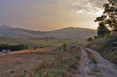 Landschap bij Radicofani (Si. Toscane, Itali), Landscape near Radicofani (Si. Tuscany, Italy)