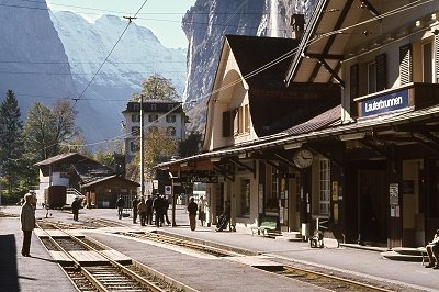 Station Lauterbrunnen, Zwitserland; Lauterbrunnen station