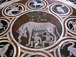 Vloer van de Dom van Siena, Toscane, Italië; Siena Cathedral, Tuscany, Italy