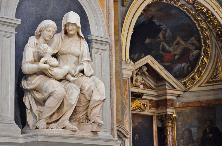 .Anna con la Vergine Maria ed il Bambino, Andrea Sansovino, Basilica di Sant'Agostino in Campo Marzio, Roma